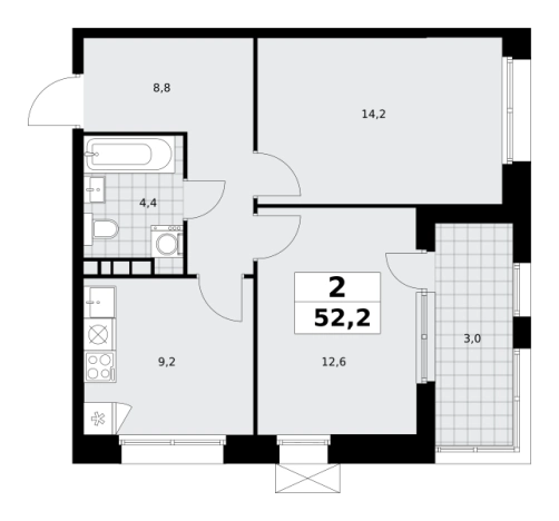 Купить двухкомнатную квартиру в ЖК Бунинские кварталы в Москве. Вариант № 836536, 0, площадь -  квм, цена 19904904 рублей