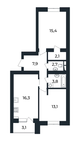 Купить квартиру в новостройках в Коврове. Вариант № 3420218, 0, площадь -  квм, цена 10078279 рублей