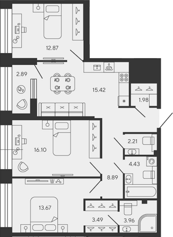 Купить многокомнатную квартиру в ЖК BASHNI ELEMENT в Санкт-Петербурге. Вариант № 8340601, 0, площадь -  квм, цена 37120342 рублей
