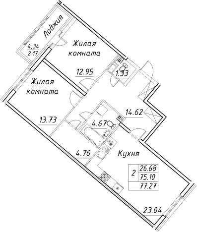 Купить трехкомнатную квартиру на улице проспект Авиаконструкторов в Санкт-Петербурге. Вариант № 4034507, 0, площадь -  квм, цена 21893188 рублей