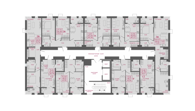 Купить однокомнатную квартиру в новостройках на улице Терновского в Пензе. Вариант № 140736, 1, площадь - квм, цена 3986730 рублей