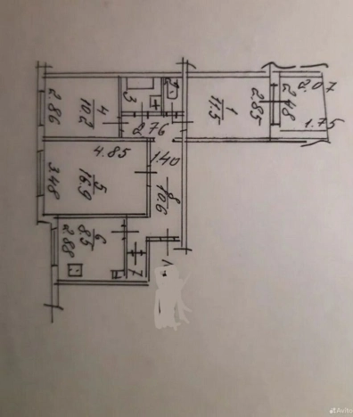 Купить трехкомнатную квартиру на улице бульвар Маршала Рокоссовского в Москве. Вариант № 10602481, 35, площадь - квм, цена 9650000 рублей