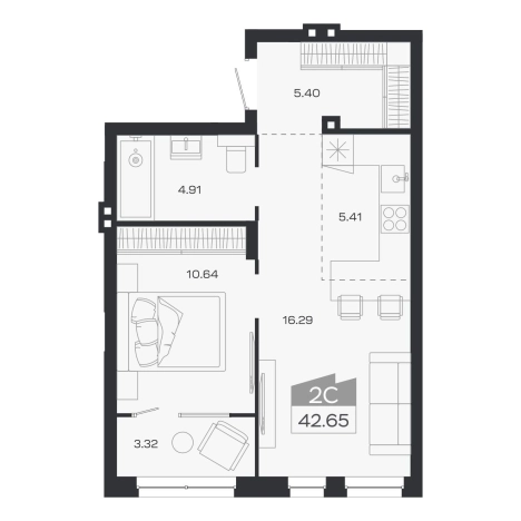 Купить двухкомнатную квартиру в ЖК Базилик (НОВОСИБИРСК) в Новосибирской области. Вариант № 9950647, 0, площадь -  квм, цена 5796000 рублей