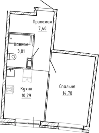Купить однокомнатную квартиру в ЖК Аквилон RIVA в Мурине. Вариант № 8928597, 0, площадь -  квм, цена 6011233 рублей
