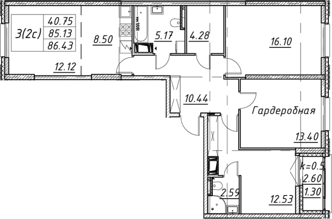 Купить трехкомнатную квартиру в новостройках у метро Елизаровская в Санкт-Петербурге. Вариант № 7850083, 0, площадь -  квм, цена 29929498 рублей