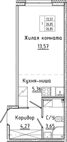Купить квартиру в ЖК Аквилон Янино в Ленинградской области. Вариант № 6226467, 0, площадь -  квм, цена 3891833 рублей