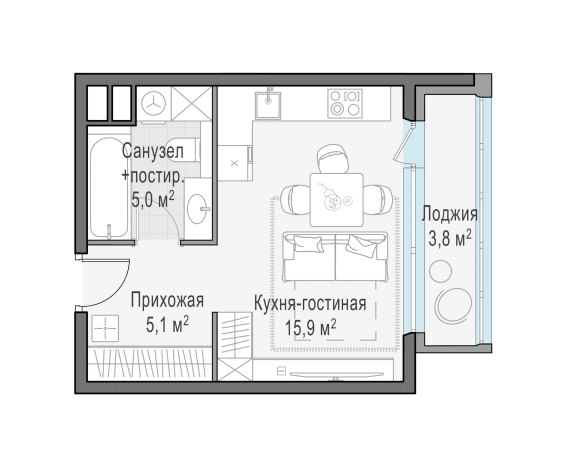 Купить Студию на улице Маковского в Одинцове. Вариант № 134279, 0, площадь -  квм, цена 10510000 рублей