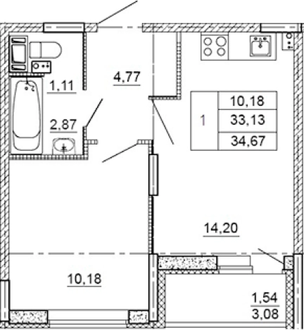 Купить квартиру в ЖК Рубеж в Ленинградской области. Вариант № 7603479, 0, площадь -  квм, цена 4829460 рублей