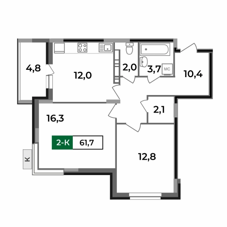 Купить квартиру в новостройках в ЖК Маршал в Коврове. Вариант № 2731735, 0, площадь -  квм, цена 6398290 рублей