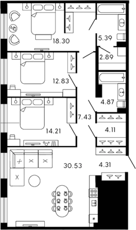 Купить многокомнатную квартиру в новостройках на улице Ремесленная в Санкт-Петербурге. Вариант № 4160012, 0, площадь -  квм, цена 119179512 рублей