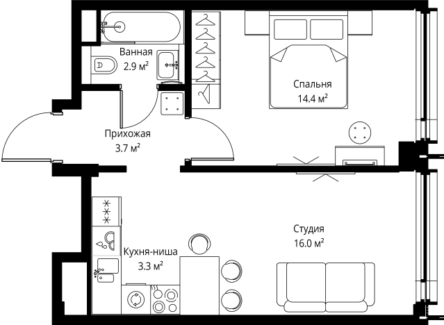 Купить однокомнатную квартиру в новостройках в районе Савёловский в Москве. Вариант № 141467, 0, площадь -  квм, цена 28290600 рублей