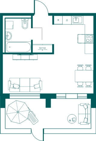 Купить однокомнатную квартиру в ЖК Равновесие в Московской области. Вариант № 144850, 0, площадь -  квм, цена 8494685 рублей