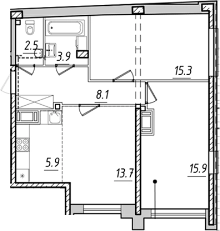 Купить трехкомнатную квартиру в новостройках у метро Фрунзенская в Санкт-Петербурге. Вариант № 6641599, 0, площадь -  квм, цена 27616545 рублей