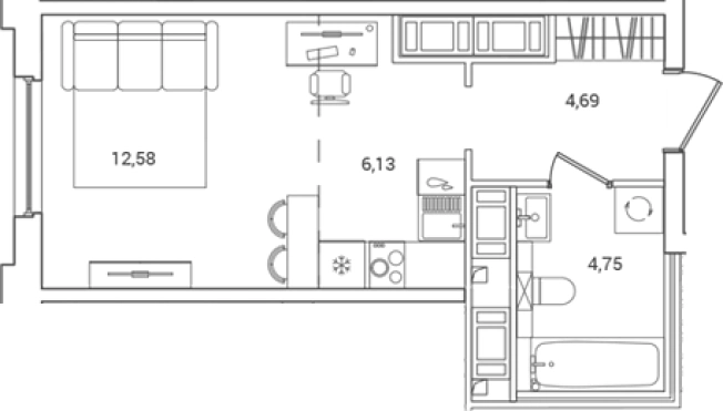 Купить Студию в ЖК OKLA в Санкт-Петербурге. Вариант № 8163105, 0, площадь -  квм, цена 6404125 рублей
