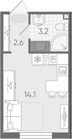 Купить Студию в новостройках у метро Гражданский проспект в Санкт-Петербурге. Вариант № 8086836, 0, площадь -  квм, цена 3769398 рублей