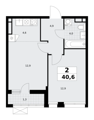 Купить двухкомнатную квартиру у метро Аэропорт Внуково в Москве. Вариант № 2206717, 0, площадь -  квм, цена 12160918 рублей