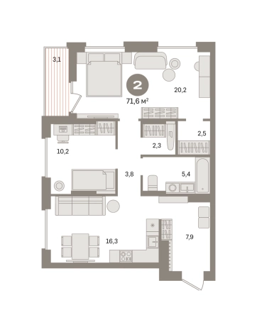 Купить двухкомнатную квартиру в ЖК Первый квартал. Вторая очередь в Московской области. Вариант № 8587098, 0, площадь -  квм, цена 13140000 рублей