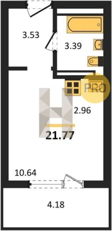 Купить Студию в Калининграде. Вариант № 102882, 0, площадь -  квм, цена 5486040 рублей