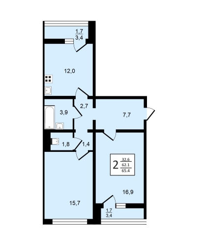 Купить двухкомнатную квартиру в ЖК Яблоневые сады ДСК в Воронеже. Вариант № 145951, 0, площадь -  квм, цена 9015164 рублей
