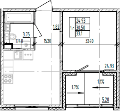 Купить квартиру на улице Большая Балтийская в Ленинградской области. Вариант № 6854342, 0, площадь -  квм, цена 6531398 рублей