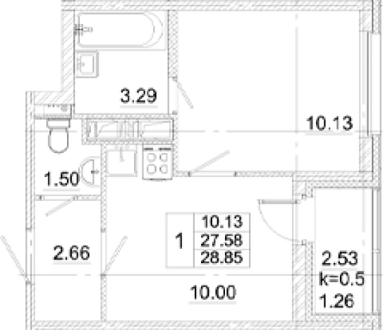 Купить однокомнатную квартиру в ЖК Аэросити в Санкт-Петербурге. Вариант № 8999469, 0, площадь -  квм, цена 5712300 рублей