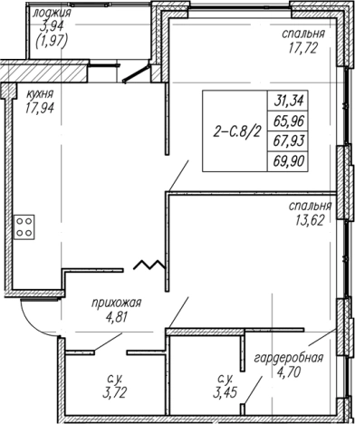 Купить трехкомнатную квартиру в ЖК Уютный в Ленинградской области. Вариант № 8063718, 0, площадь -  квм, цена 11369308 рублей