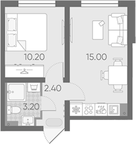 Купить квартиру в новостройках в ЖК Ручьи 2 в Санкт-Петербурге. Вариант № 7606476, 0, площадь -  квм, цена 7030300 рублей