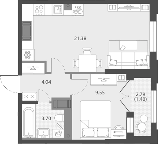 Купить двухкомнатную квартиру в новостройках у метро Елизаровская в Санкт-Петербурге. Вариант № 7851411, 0, площадь -  квм, цена 13161672 рублей