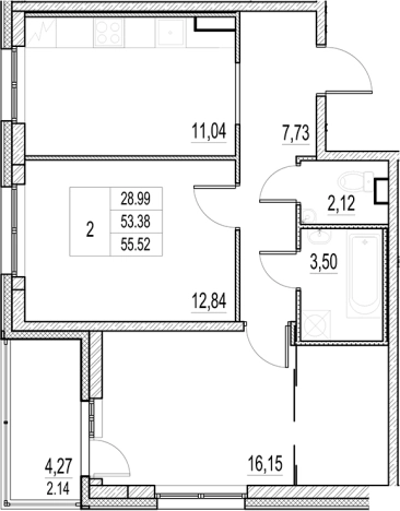 Купить двухкомнатную квартиру в новостройках в ЖК Город-спутник Южный в Санкт-Петербурге. Вариант № 6257277, 0, площадь -  квм, цена 9473000 рублей