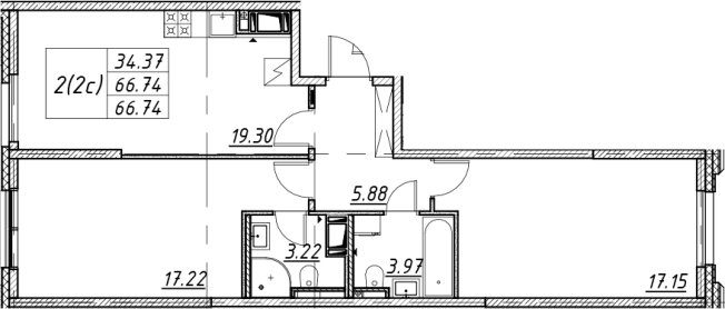 Купить трехкомнатную квартиру у метро Елизаровская в Санкт-Петербурге. Вариант № 7850077, 0, площадь -  квм, цена 18251054 рублей