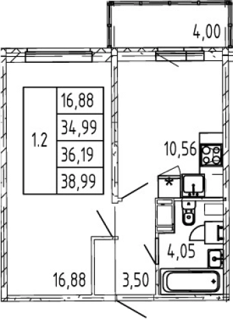 Купить однокомнатную квартиру в новостройках у метро Садовая в Санкт-Петербурге. Вариант № 74463, 0, площадь -  квм, цена 6428888 рублей