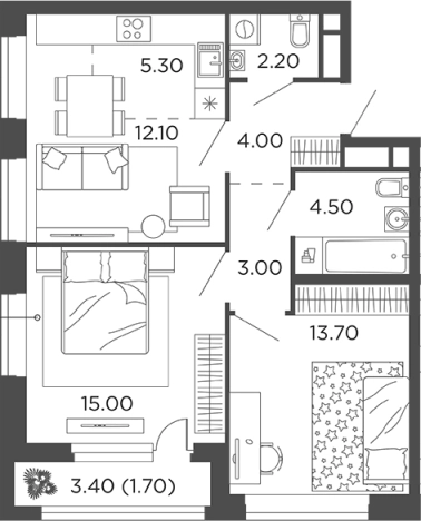 Купить квартиру в новостройках в ЖК Филатов Луг в Москве. Вариант № 116209, 0, площадь -  квм, цена 13621574 рублей