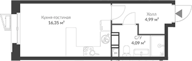 Купить Студию в ЖК Veren Nort Сертолово в Сертолове. Вариант № 8470327, 0, площадь -  квм, цена 4107520 рублей
