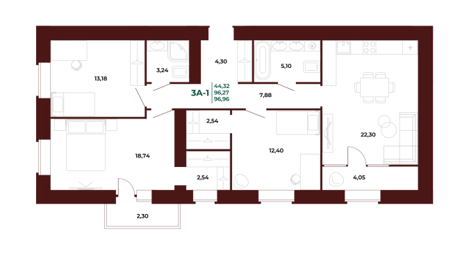 Купить трехкомнатную квартиру в новостройках на улице проспект Строителей в Пензе. Вариант № 2569518, 0, площадь -  квм, цена 11829120 рублей