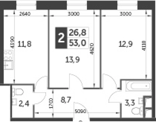 Купить двухкомнатную квартиру у метро Тушинская в Москве. Вариант № 69770, 0, площадь -  квм, цена 16759700 рублей