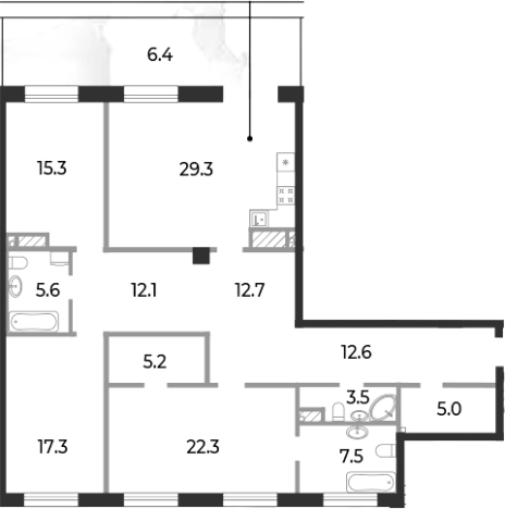 . Вариант № 5254513, 0, площадь - 147.3 квм, цена 127893770 рублей