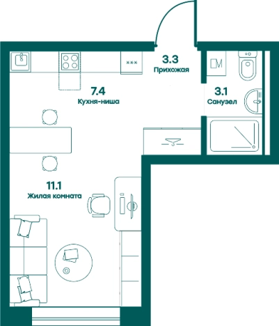 Купить Студию в новостройках в Микрорайоне Равновесие, село Перхушково в Московской области. Вариант № 143746, 0, площадь - квм, цена 5984579 рублей