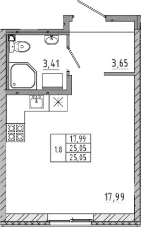 Купить Студию в ЖК Новые горизонты в Ленинградской области. Вариант № 7204904, 0, площадь -  квм, цена 3512204 рублей