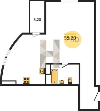 Купить однокомнатную квартиру в ЖК Золотая долина в Приморском крае. Вариант № 72303, 0, площадь -  квм, цена 5354400 рублей
