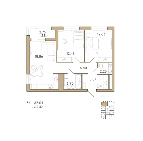Купить квартиру в новостройках на улице 2-й проезд Свердлова в Пензе. Вариант № 153009, 0, площадь -  квм, цена 8244600 рублей
