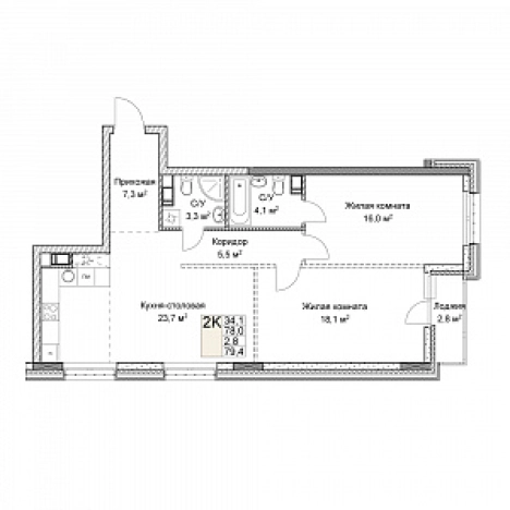 Купить двухкомнатную квартиру в новостройках в ЖК Симфония Нижнего в Нижнем Новгороде. Вариант № 139484, 0, площадь -  квм, цена 23396798 рублей