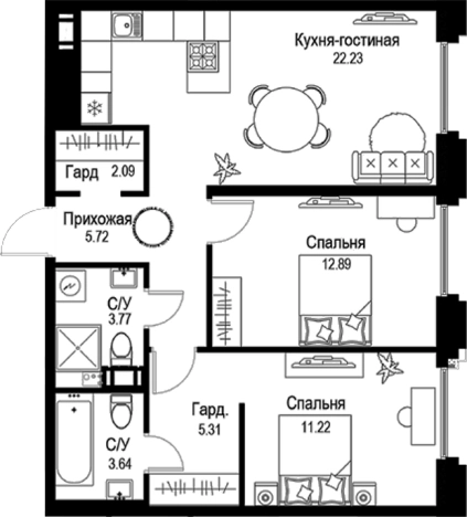 Купить трехкомнатную квартиру в новостройках в ЖК ID Petrogradskaya в Санкт-Петербурге. Вариант № 4828980, 0, площадь -  квм, цена 31428900 рублей
