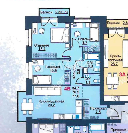 Купить квартиру в Вологодской области. Вариант № 809851, 25, площадь -  квм, цена 12000000 рублей