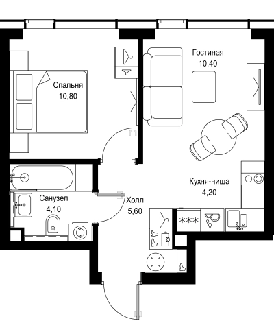Купить однокомнатную квартиру в новостройках у метро Тушинская в Москве. Вариант № 9625858, 0, площадь -  квм, цена 20902050 рублей