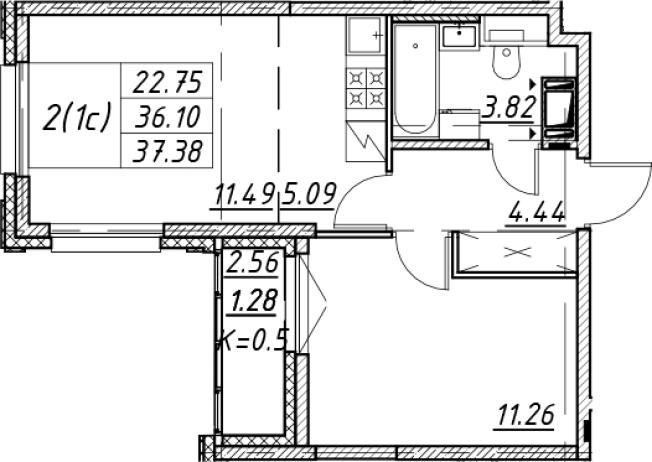 Купить двухкомнатную квартиру в новостройках в ЖК Цивилизация на Неве в Санкт-Петербурге. Вариант № 7849581, 0, площадь -  квм, цена 13383086 рублей