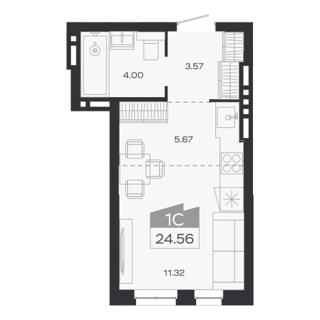 Купить однокомнатную квартиру в Микрорайоне Лесоперевалка, Ленинский район в Новосибирске. Вариант № 9949871, 0, площадь -  квм, цена 4392000 рублей