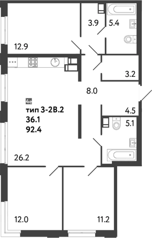 Купить четырехкомнатную квартиру у метро Парнас в Санкт-Петербурге. Вариант № 8099855, 0, площадь -  квм, цена 25154902 рублей
