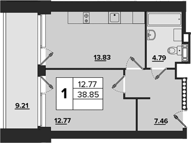Купить однокомнатную квартиру в новостройках в Санкт-Петербурге. Вариант № 97079, 0, площадь -  квм, цена 19217340 рублей