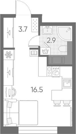 Купить Студию в новостройках в ЖК Большая Охта в Санкт-Петербурге. Вариант № 6243716, 0, площадь -  квм, цена 8051551 рублей