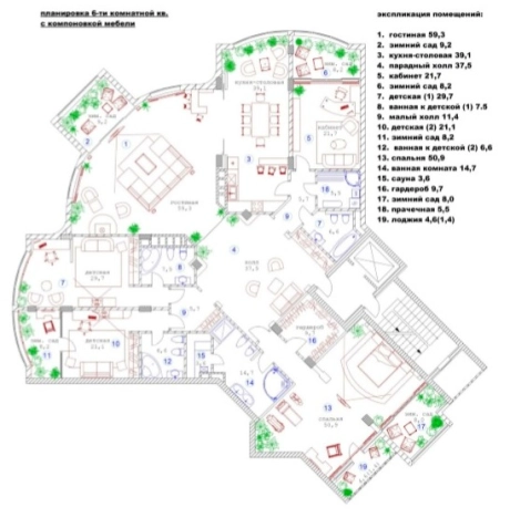 Купить четырехкомнатную квартиру в Калининграде. Вариант № 1636, 9, площадь -  квм, цена 35000000 рублей